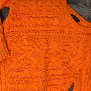 NWOT Polo Ralph Lauren Orange Cable Knit Sweater M